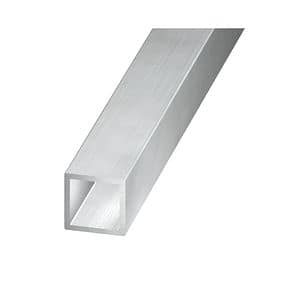 Teava patrata, aluminiu brut, 25 x 25 mm, 1 m
