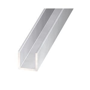 Profil U elo x at, aluminiu, 8 x 8 x 1mm, 1m