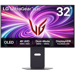 Monitor OLED LG UltraGear 32GS95UV-B, 32", 4K UHD, 240Hz, AMD FreeSync Premium Pro, HDR10, boxe, negru