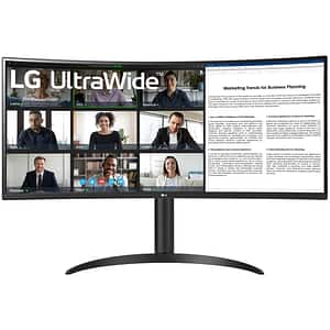 Monitor curbat LED VA LG UltraWide 34WR55QK-B, 34", QHD, 100Hz, HDR 10, negru