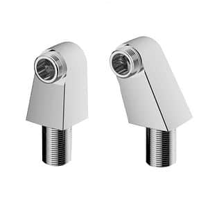 Set 2 adaptoare perete-punte pentru cada si dus GoodHome G2, alama, crom