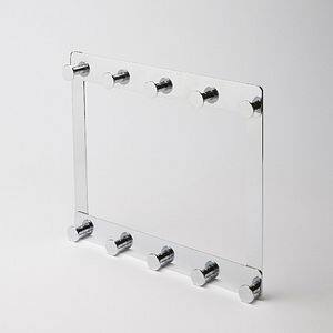 Suport agatatori pentru usa GOODHOME Koros, 32.4 x 28 x 2.1 cm, otel, crom, 10 carlige