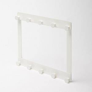 Suport agatatori pentru usa GOODHOME Koros, 32.4 x 28 x 2.1 cm, otel, alb, 10 carlige
