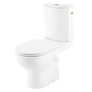 Set vas WC GoodHome Cavally, ceramica, rezervor 3-6 l, capac SoftClose, alb