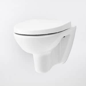 Vas WC suspendat GOODHOME Jabi, portelan, 34.5 x 51 x 36.5 cm, capac SoftClose, alb