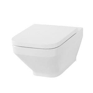 Vas WC suspendat GOODHOME Teesta, ceramica, 36 x 55.3 x 36 cm, capac SoftClose, alb