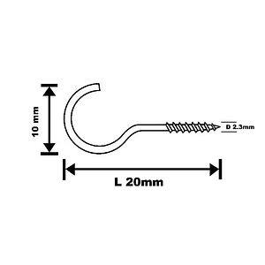 Carlig filetat tip C Diall, otel placat cu zinc, 25 x 15 m, 4 bucati, argintiu