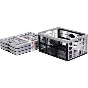 Cutie depozitare pliabila FORM Stuva, 33 L, gri-negru, 3 buc