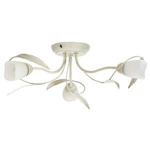 Plafoniera, 3 x 40 W, crem, sticla si metal  Colours Honos