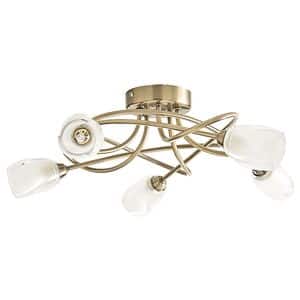 Plafoniera, 5 x 28 W, auriu, metal si sticla Colours Egeria