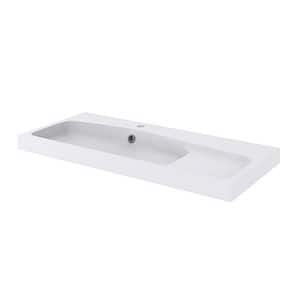 Lavoar baie GOODHOME Mila, rasina, 100.4 x 45.2 cm, alb lucios