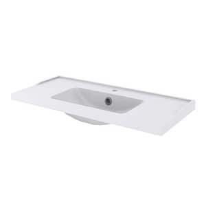 Lavoar baie GOODHOME Lana, ceramica, 100.4 x 45.5 cm, alb lucios