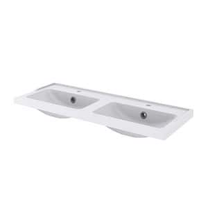 Lavoar baie GOODHOME Lana, ceramica, 120.4 x 45.5 cm, alb lucios