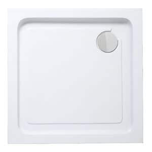 Cadita dus Cooke & Lewis Lagan, patrata, ABS si acril, 80 x 80 x 15 cm, alb