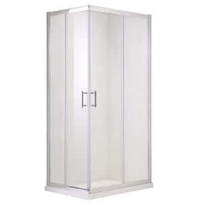Cabina dus standard GoodHome Onega, patrata, 70 x 70 x 190 cm, sticla securizata transparenta 5mm, profil argintiu
