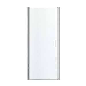 Usa dus pivotanta GoodHome Beloya, aluminiu, 90 x 195 cm, sticla securizata 8mm, profil crom