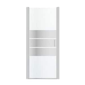 Usa dus pivotanta GoodHome Beloya, aluminiu, 90 x 195 cm, sticla oglinda, profil crom