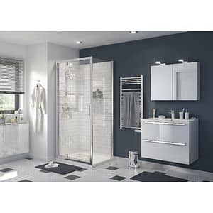 Usa pentru dus, 100 x 195 cm, semi-pivotanta, aluminiu si sticla, cromat  GoodHome Beloya