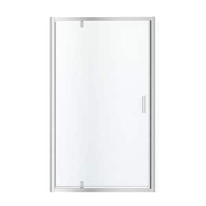 Usa dus pivotanta GoodHome Beloya, aluminiu, sticla securizata 8mm, 120 x 195 cm, crom