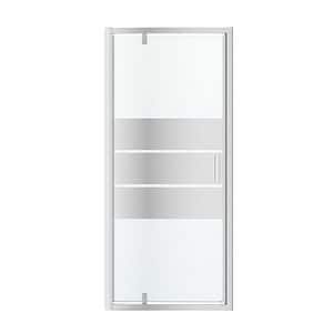 Usa dus pivotanta GoodHome Beloya, aluminiu, 90 x 195 cm, sticla oglinda, profil crom
