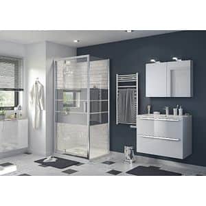 Usa pentru dus, pivotanta, aluminiu si sticla, cromat, 100 x 195 cm  Good Home Beloya