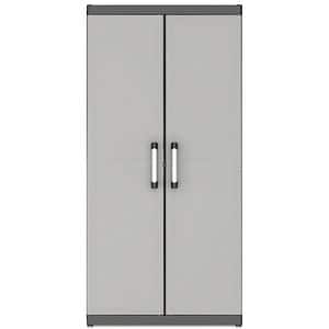 Dulap plastic Links XL 4 polite, 182 x 89 x 54 cm, negru cu gri 