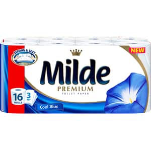 Hartie igienica MILDE Cool Blue, 3 straturi, 16 role