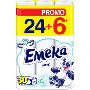 Hartie igienica EMEKA White, 3 straturi, 30 role