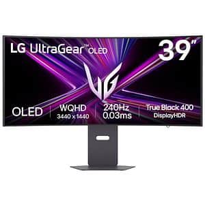 Monitor gaming curbat OLED LG 39GX900A-B, 39", WQHD, 240 Hz, FreeSync Premium Pro, HDR10, boxe, negru
