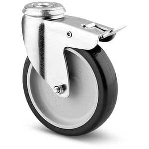 Roata pivotanta TENTE, poliuretan, 75 mm, 60 kg, gri