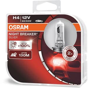 Bec auto OSRAM Night Breaker Silver, 55/60W, 12V, H4, 2 buc