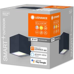 Aplica exterior LED LEDVANCE SMART BRICK 4058075564367, 14W, 550lm, IP44, lumina calda, aluminiu