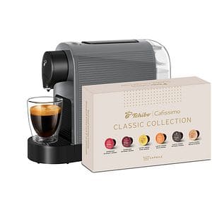 Pachet espressor capsule TCHIBO Cafissimo Pure+ 534453 + 60 capsule, 0.8l, 1250W, 15 bar, gri