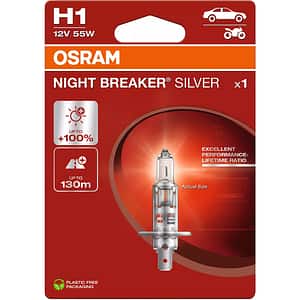 Bec auto Halogen OSRAM Night Breaker Silver, H1, 6000K, 19W, 12V, 1buc
