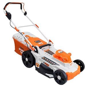 Masina de tuns iarba pe acumulator RURIS RXI4344E, Electrica, latime taiere 43 cm, cos 50L, fara acumulator, portocaliu