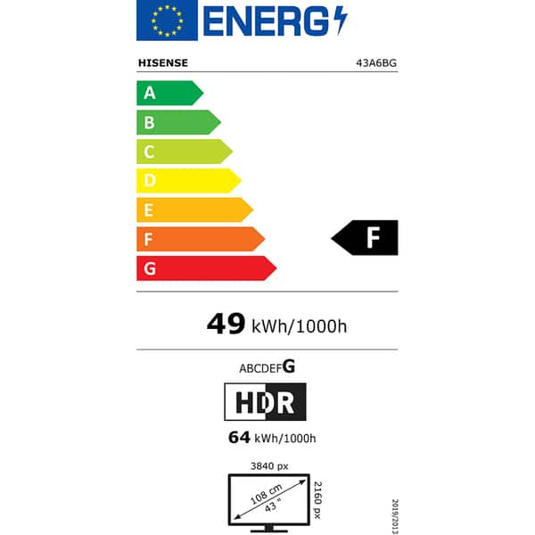 Televizor LED Smart HISENSE 43A6BG, Ultra HD 4K, 108cm