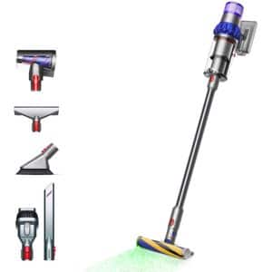 Aspirator vertical DYSON V15 Detect Fluffy, 0.76l, 25.2V, autonomie max 60 min, Motor Hyperdymium, galben-argintiu