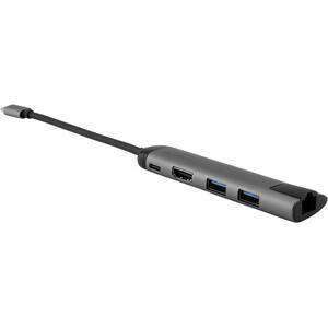 Hub USB Type-C VERBATIM 49141, USB 3.0, HDMI, Ethernet, gri-negru