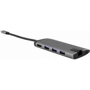 Hub USB Type-C VERBATIM 49142, USB 3.0, HDMI, Ethernet, SD/microSD, gri-negru