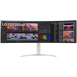 Monitor curbat LED Nano IPS LG 49WQ95C-W, 49", UltraWide Dual QHD, 144Hz, AMD FreeSync Premium Pro, HDR10, argintiu