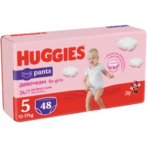 Scutece chilotel HUGGIES Mega nr 5, Fata, 12-17 kg, 48 buc