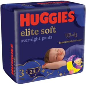 Scutece chilotel HUGGIES Elite Soft Overnight nr 3, Unisex, 6-11 kg, 23 buc