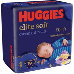 Scutece chilotel HUGGIES Elite Soft Overnight nr 4, Unisex, 9-14 kg, 19 buc