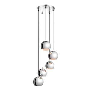 Lustra tip pendul, Argintiu, 28 W, 5 x E14  GoodHome Roccheta