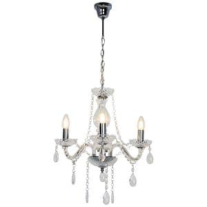 Lustra tip pendul, Argintiu/Transparent, 40 W, 3 x E14  GoodHome Gacruz
