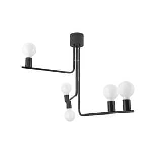 Lustra tip pendul, Negru, 60 W, 5 x E27  GoodHome Darrah