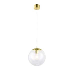 Lustra tip pendul, Transparent/Alama, 28 W, 1 x E27  GoodHome Dacite