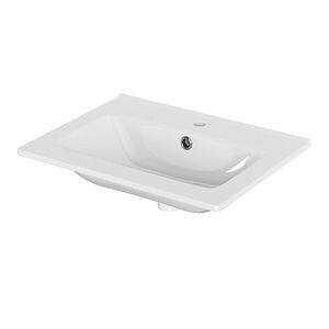 Lavoar baie ceramica, alb lucios, montare pe blat, 60 cm   GoodHome Pyxis