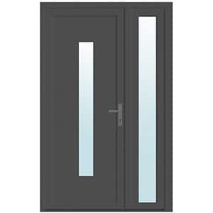 Usa exterior, cu geam, stanga, PVC, 120 x 205 cm, antracit