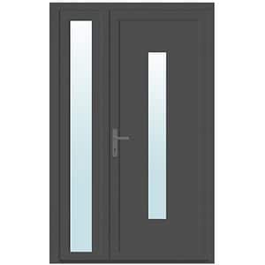 Usa exterior, cu geam, dreapta, PVC, 120 x 205 cm, antracit